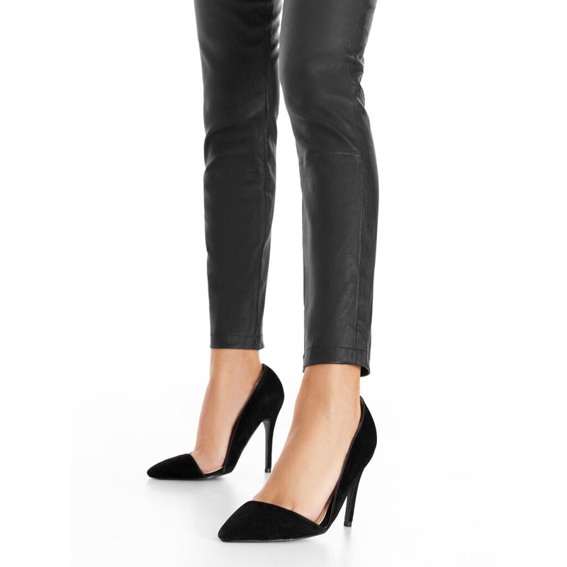 Depeche leather wear Amelia stretch chino leather pant 7/8 length Pants 099 Black (Nero)