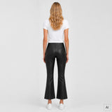 Depeche leather wear Ava HW Flare 7/8 Leather Pants Pants 099 Black