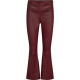 Depeche leather wear Ava RW flare 7/8 length pants with stretch in soft leather quality Pants 279 Burgundy