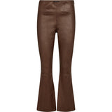 Depeche leather wear Ava RW flare 7/8 length pants with stretch in soft leather quality Pants 309 Metallic Brown