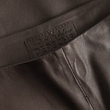 Depeche leather wear Ava RW flare pants with stretch in soft leather quality Pants 008 Chocolate