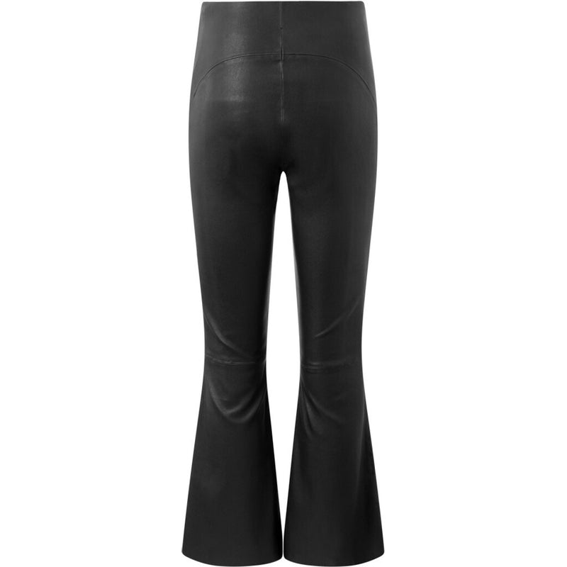 Depeche leather wear Ava RW flare pants with stretch in soft leather quality Pants 099 Black (Nero)