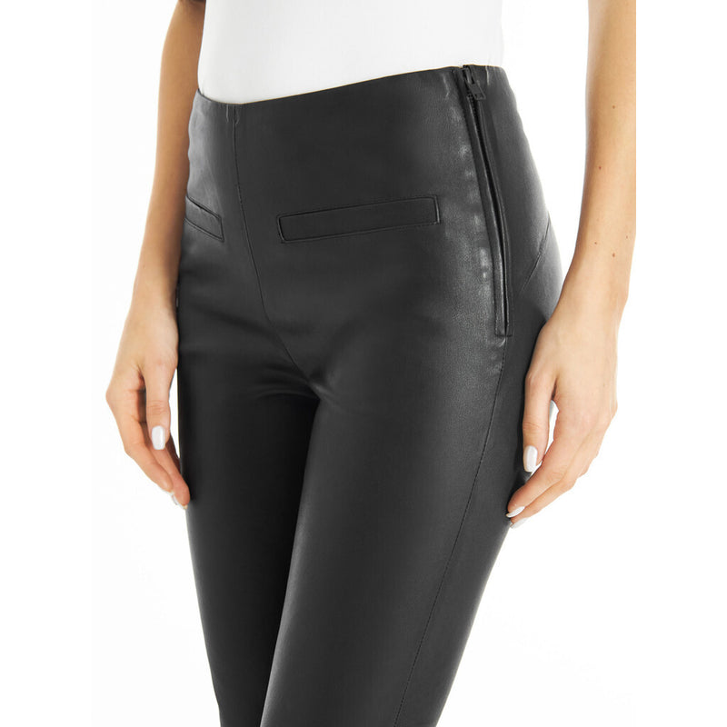 Depeche leather wear Ava RW flare pants with stretch in soft leather quality Pants 099 Black (Nero)