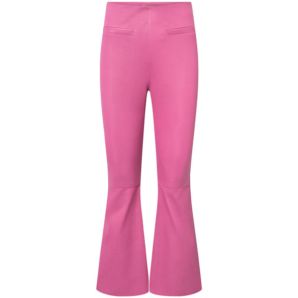 Depeche leather wear Ava RW flare pants with stretch in soft leather quality Pants 195 Bubble gum