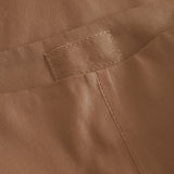 Depeche leather wear Ava RW flare 7/8 length pants with stretch in soft leather quality Pants 199 Nougat