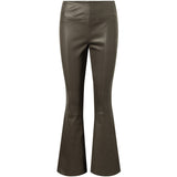 Depeche leather wear Ava RW flare pants with stretch in soft leather quality Pants 222 Smoke
