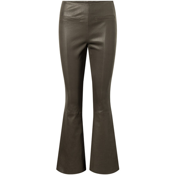 Depeche leather wear Ava RW flare pants with stretch in soft leather quality Pants 222 Smoke
