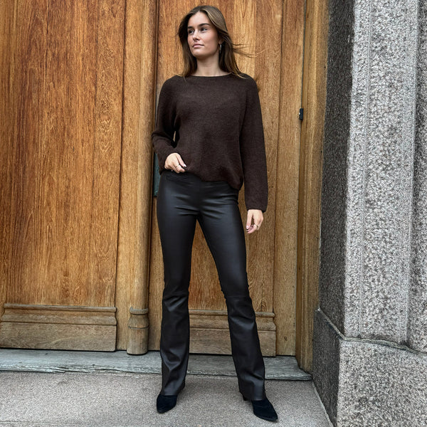 Depeche leather wear Ava leather pants - full length (RW) Pants 008 Chocolate