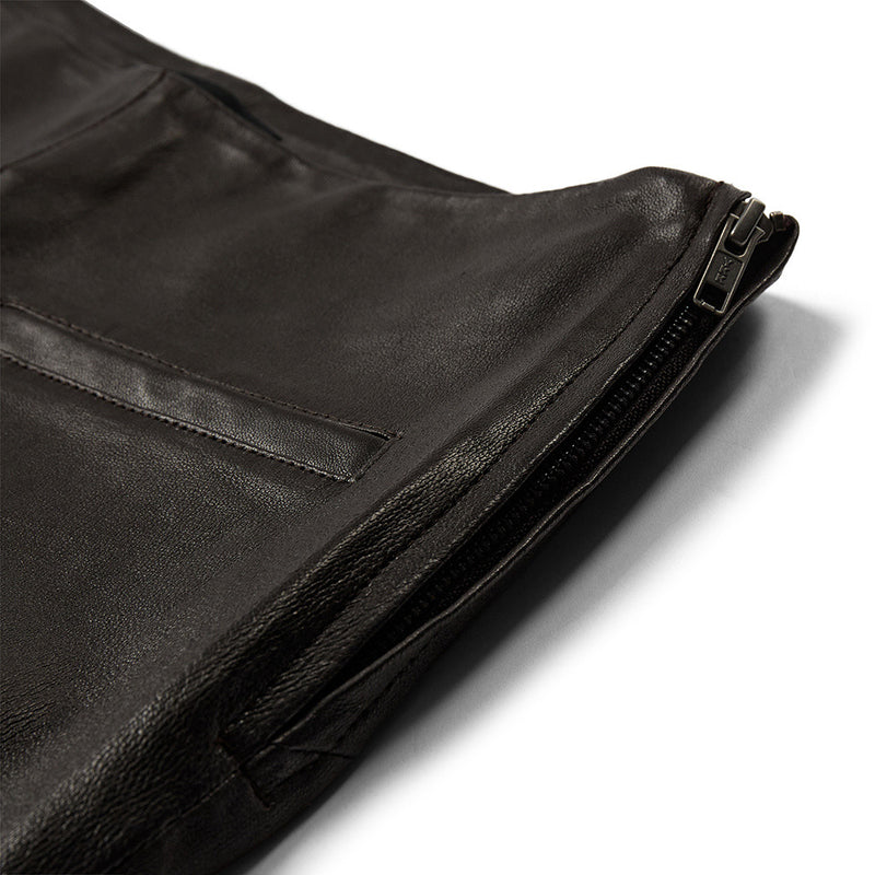 Depeche leather wear Ava leather pants - full length (RW) Pants 008 Chocolate