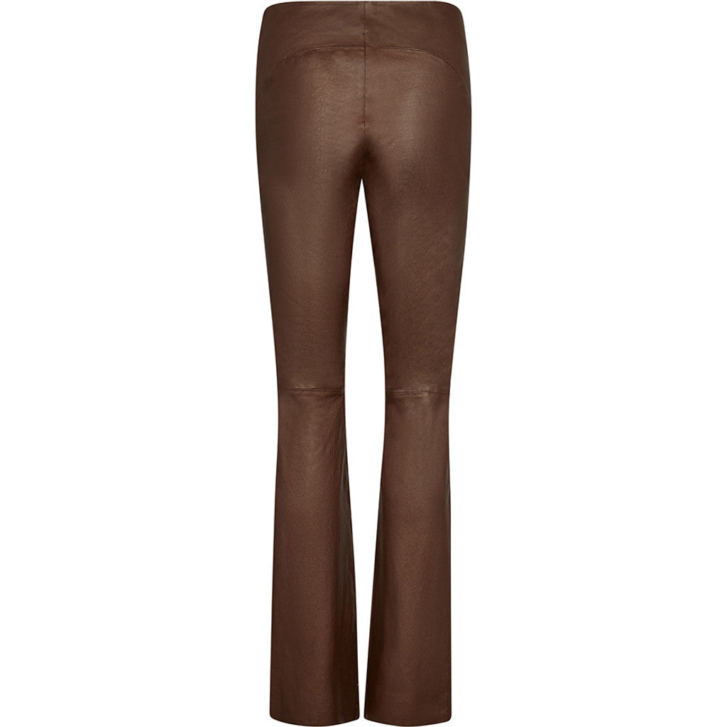 Ava leather pants - full length (RW) / 51160 - Metallic Brown