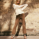 Depeche leather wear Ava suede 7/8 pants Pants 308 Dusty Sand