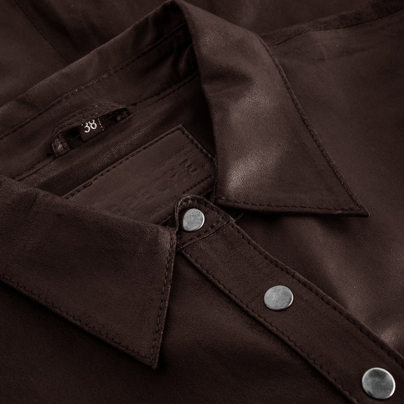 Depeche leather wear Basic Sharon shirt in soft leather quality Shirts 015 Brown