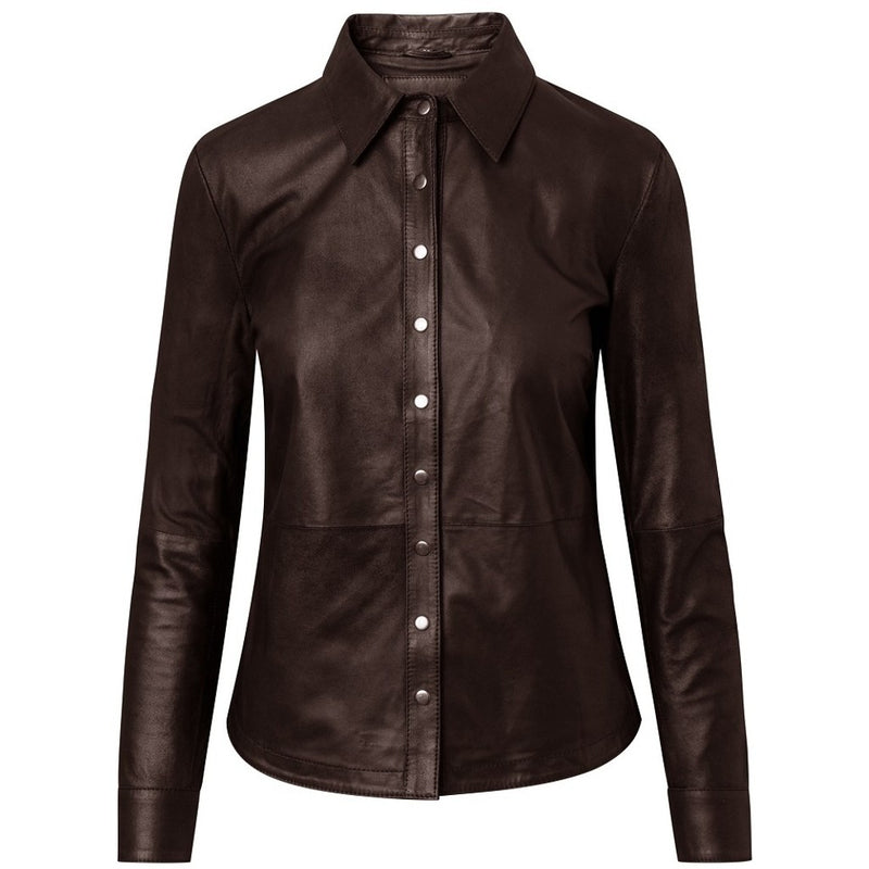 Depeche leather wear Basic Sharon shirt in soft leather quality Shirts 015 Brown