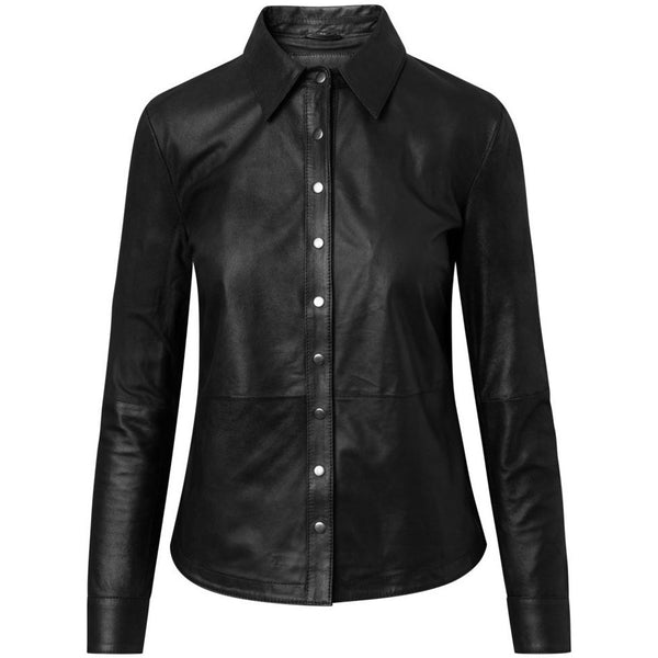 Depeche leather wear Basic Sharon shirt in soft leather quality Shirts 099 Black (Nero)