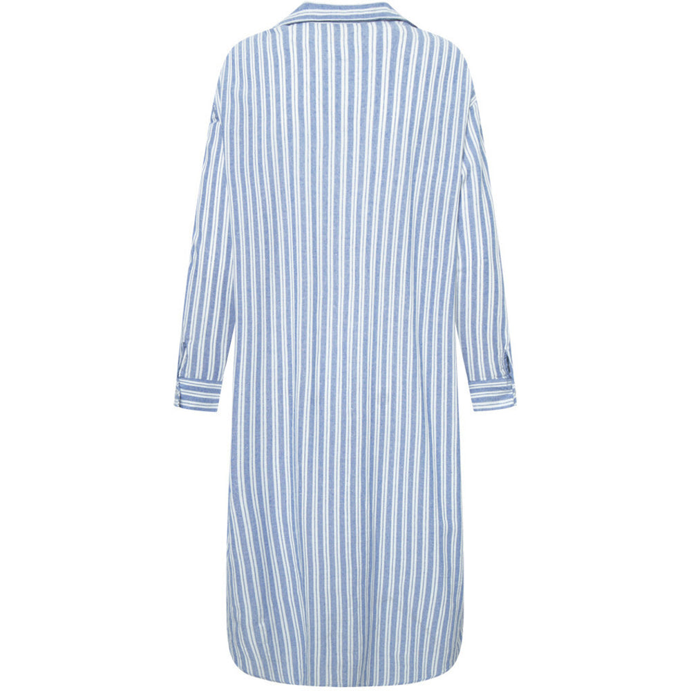 Beate shirt with striped print below-knee / 100134 - Blue Yarndye Stripe
