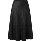 Depeche leather wear Beautiful Elinor leather skirt with elastic waist on back Skirt 099 Black