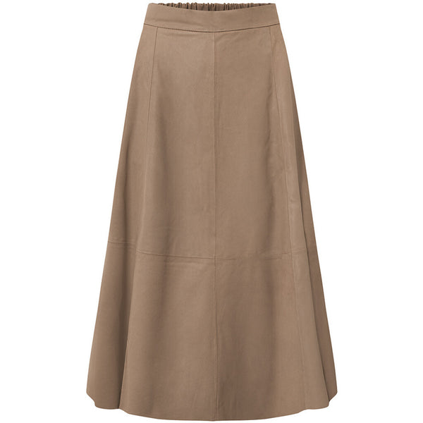 Depeche leather wear Beautiful Elinor leather skirt with elastic waist on back Skirts 199 Nougat