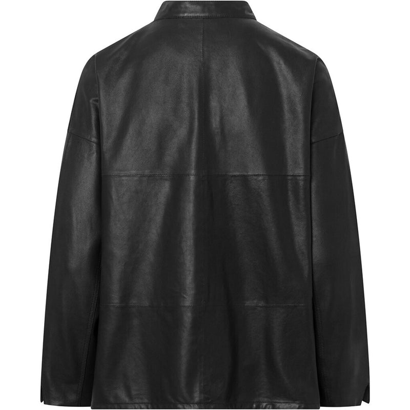 Depeche leather wear Beautiful LS Kerry leather shirt Shirts 099 Black (Nero)