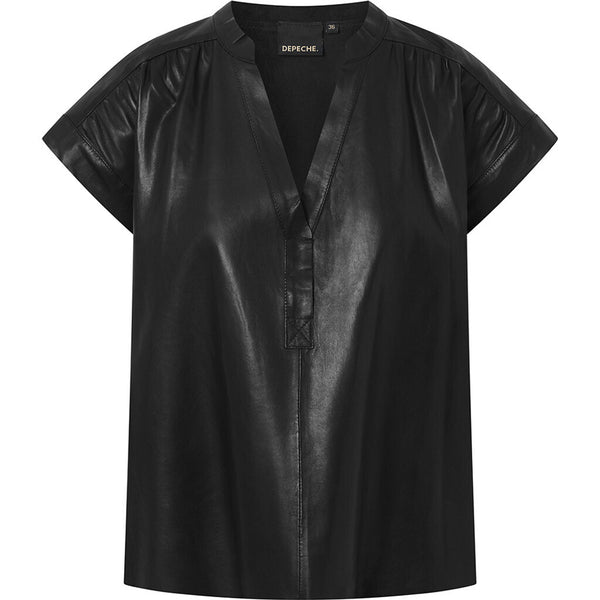 Depeche leather wear Beautiful Mary leather top Tops 099 Black (Nero)