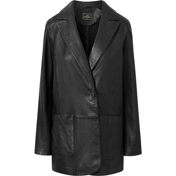 Beautiful Maya blazer in soft leather quality 50684 Black (Nero)