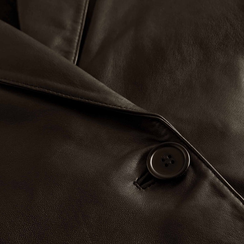 Depeche leather wear Beautiful Maya blazer in soft leather quality Blazer 214 Dark Chocolate
