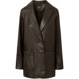 Depeche leather wear Beautiful Maya blazer in soft leather quality Blazer 214 Dark Chocolate