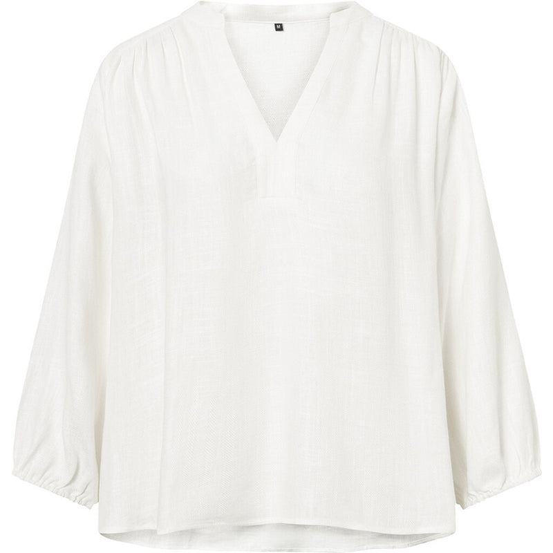 Depeche Clothing Beautiful Sofia Blouse with V-neck Blouse 230 Off White