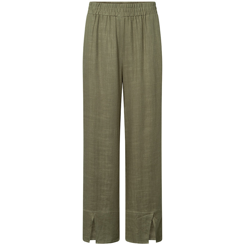 Depeche Clothing Beautiful Sofia pants with slit at bottom front Pants 054 Khaki (Visione)