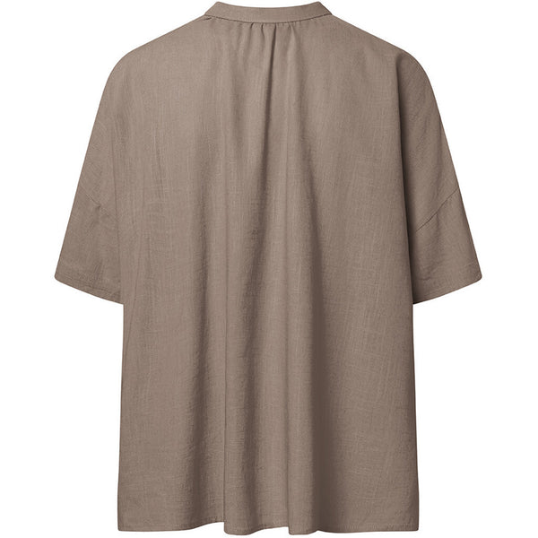 Depeche Clothing Beautiful Tara blouse in delicious linen quality Blouse 020 Taupe (visione)
