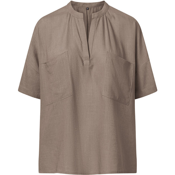 Depeche Clothing Beautiful Tara blouse in delicious linen quality Blouse 020 Taupe (visione)