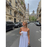 Depeche Clothing Beautiful Tara strap dress in delicious linen quality Dresses 001 White