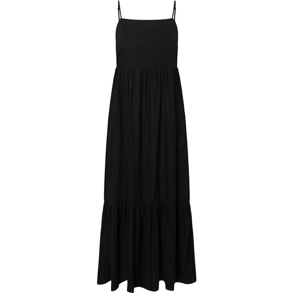 Depeche Clothing Beautiful Tara strap dress in delicious linen quality Dresses 099 Black (Nero)