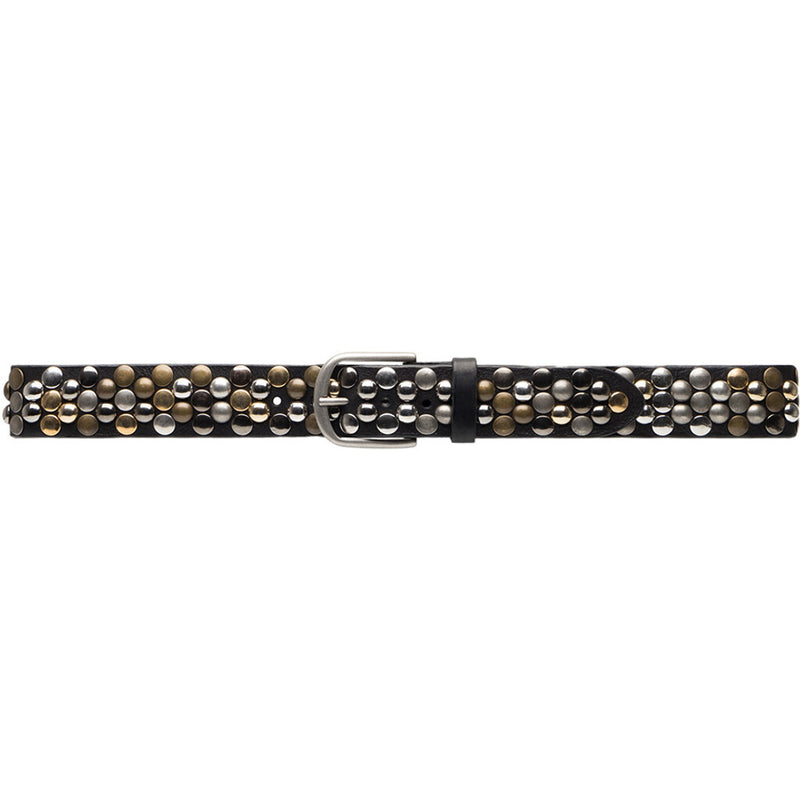 DEPECHE Beautiful leather belt with studs Belts 099 Black (Nero)