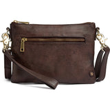 DEPECHE Beautiful leather clutch with golden zippers Small bag / Clutch 106 Coffee