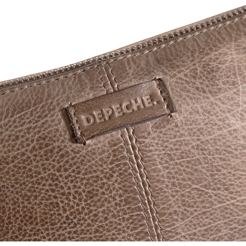 DEPECHE Beautiful leather clutch with golden zippers Small bag / Clutch 224 Taupe