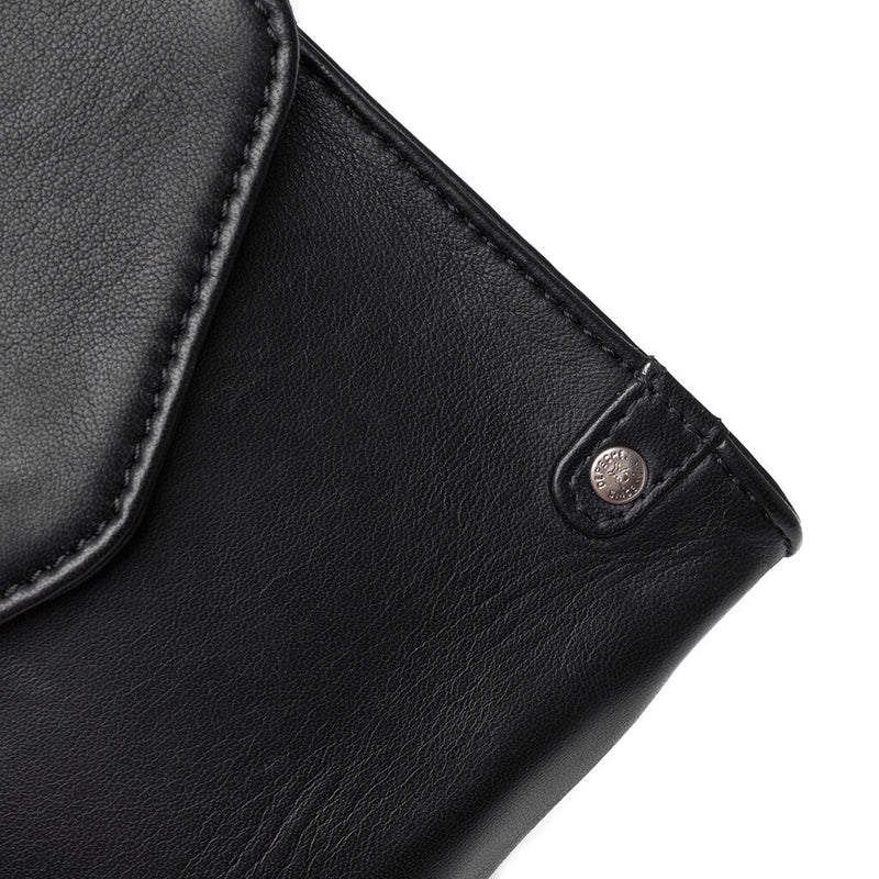 DEPECHE Beautiful leather mobile bag with chain strap Mobilebag 099 Black (Nero)