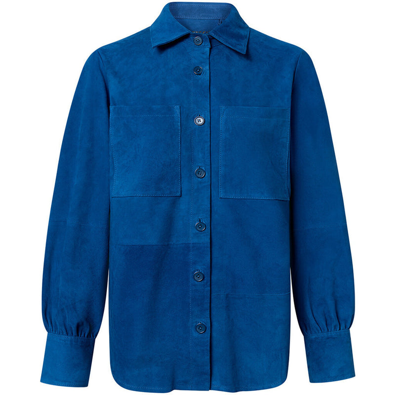Depeche leather wear Beautiful suede Katie shirt i soft and nice quality Shirts 209 French blue