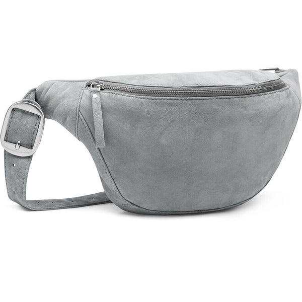 DEPECHE Beautiful suede bumbag with buckle detail Bumbag 240 Silver Grey
