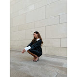 Depeche leather wear Beautilful SS Riga leather dress with cutlines Dresses 099 Black (Nero)
