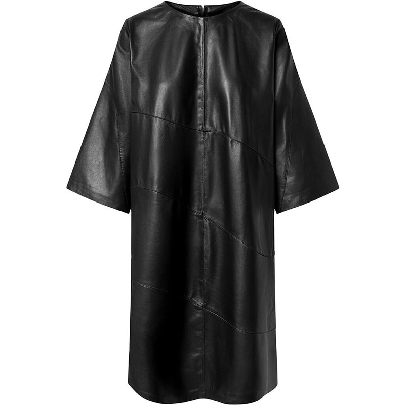Depeche leather wear Beautilful SS Riga leather dress with cutlines Dresses 099 Black (Nero)