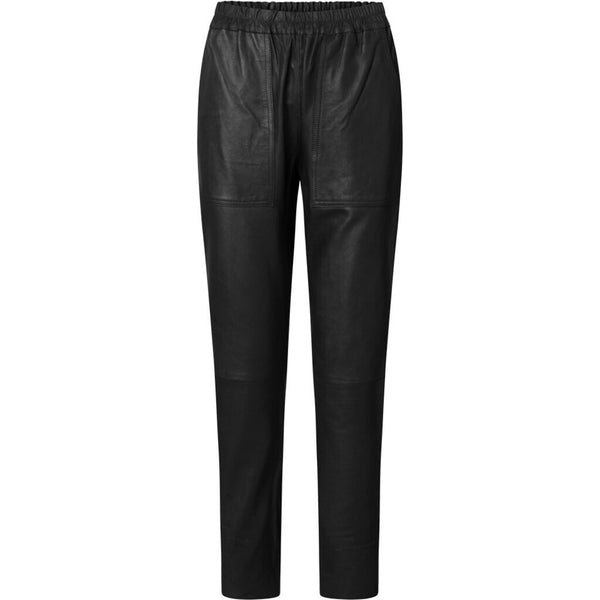 Depeche leather wear Becky baggy pants in soft leather quality Pants 099 Black (Nero)