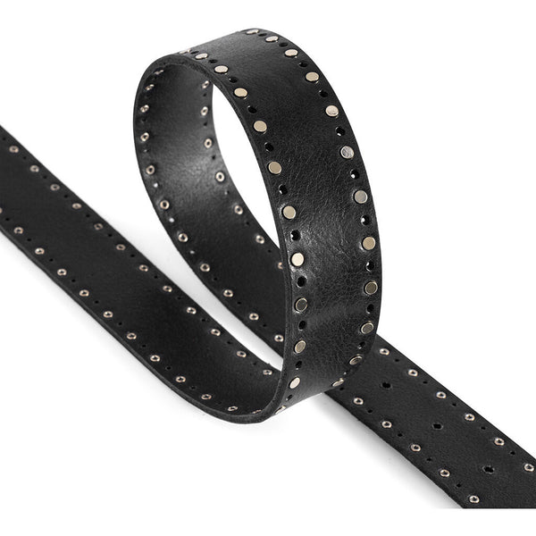 DEPECHE Cool leather belt with details Belts 099 Black (Nero)