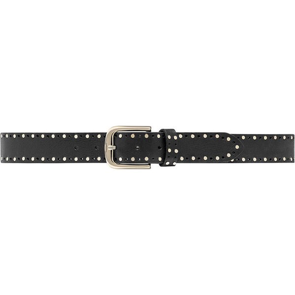 DEPECHE Cool leather belt with details Belts 099 Black (Nero)