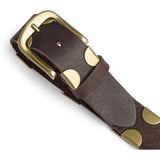 DEPECHE Belt w. studs Belt 161 Dark brown