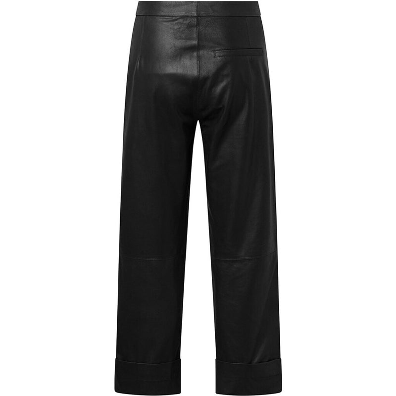 Depeche leather wear Betzy fold-up leather trousers Pants 099 Black (Nero)