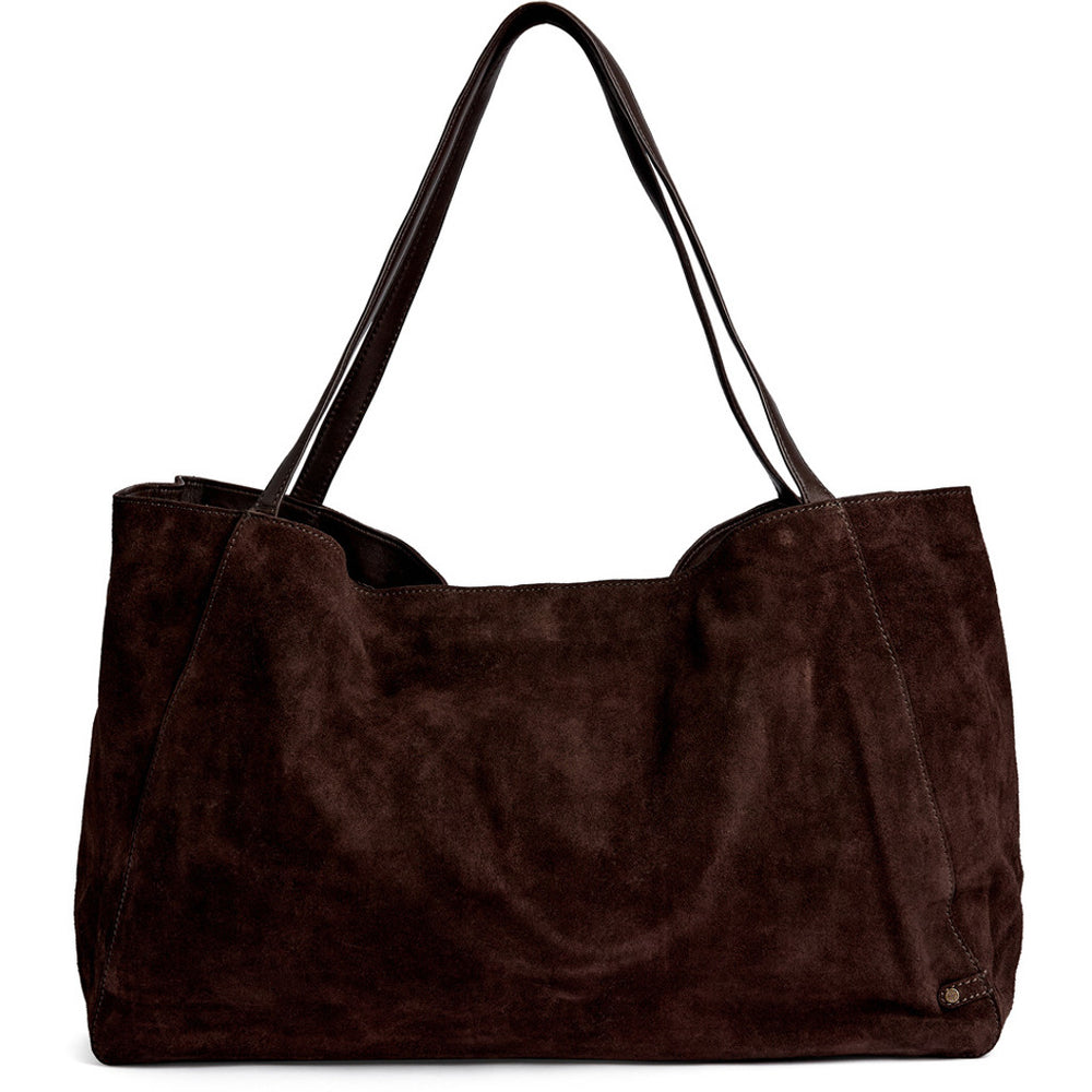 Bilbao leather & suede shopper bag / 16982 - Chocolate – DEPECHE