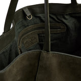 DEPECHE Bilbao leather & suede shopper bag Shopper 049 Army Green