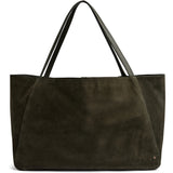DEPECHE Bilbao leather & suede shopper bag Shopper 049 Army Green