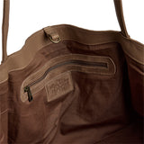 DEPECHE Bilbao leather & suede shopper bag Shopper 342 Dark Mud