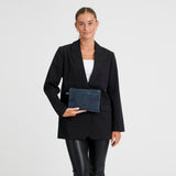 DEPECHE Bilbao suede clutch bag Clutch 031 Ocean